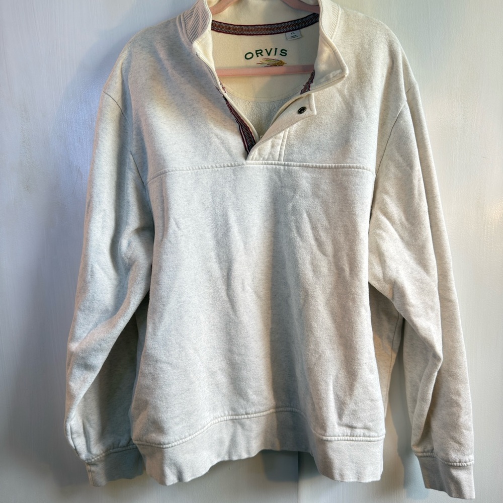 Orvis Cream Zip Neck Pullover